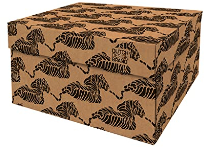 Dutch Design Brand Aufbewahrungsbox mit Deckel – Aufbewahrungsboxen – FSC-zertifizierter, recycelbarer Karton (Größe: 38,9 x 31,8 x 21,1 cm) (Tiger Tiger)