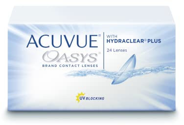 ACUVUE OASYS Kontaktlinsen – 2-Wochen-Linsen für Tag und Nacht mit -0,5 dpt und BC 8.8 – UV Schutz, Austrocknungsschutz & extrem Komfortables Tragegefühl – 24 Linsen
