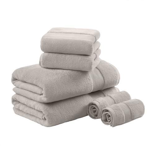 Madison Park Turkish baño turcas de 600 g/m², Algodón, marrón Topo, Juego de 6 Toallas, 6