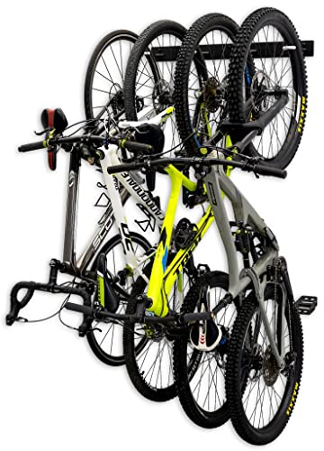 StoreYourBoard Bike Storage Rack, 4 Bike Racks for Garage, Solid Steel Extra Heavy Duty BLAT Bike Rack - Garage Wall Mounted Bicycle Storage, Up to 200lbs, 32-inch