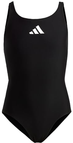 adidas Mädchen Solid Small Logo Swimsuit, Black / White, 7-8 Years