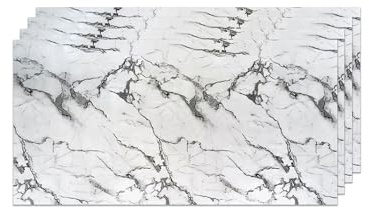 IZODEKOR Wandpaneele Marmoroptik 60x120 cm | Küchenrückwand Platte Wandpaneel | Pvc Wandverkleidung für Küche, Bad | Spritzschutz Küche | Wasserfest und Hitzebeständig | Arctic Breeze