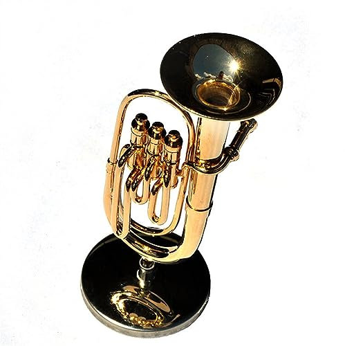 10 cm Mini-Tenorhorn-Modell-Ornament, Miniatur-Heimdekoration, Ornament Mit Aufbewahrungsbox Musikinstrument Wohnkultur Ornamente