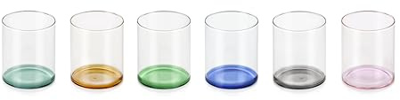 Ichendorf Fondale Set mit 6 Tumblern aus Borosilikatglas, farbiger Boden