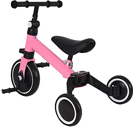 OHMG Dreirad für Kinder, 4-in-1 mit Lenkgriff, Putter, Pedalen, 3 EVA-Räder, für Kleinkinder 18 Monate bis 4 Jahre, Unisex