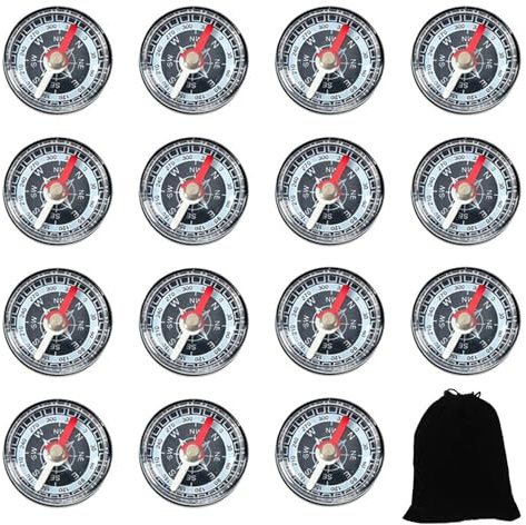 15 brújulas y 1 bolsa de almacenamiento, brújula en miniatura, mini brújula para niños, artículos para exteriores