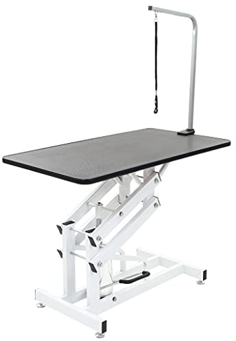 Tomostar Table de Toilettage pour Chien, Table de Tonte Ajustable Hydraulique pour Chiens Chats Animaux