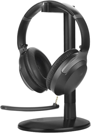 Avantalk Aria Podio 3 – Cuffie Wireless Bluetooth Multipoint con Microfono a Antirumore Staccabile & Sidetone per Chiamate Chiare, PC & Smartphone, suono EQ, Batteria 55h, Supporto di Ricarica