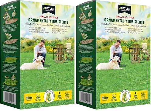 Semillas Batlle Cesped ORNAMENTAL Y RESISTENTE, El embalaje puede variar (Paquete de 2)