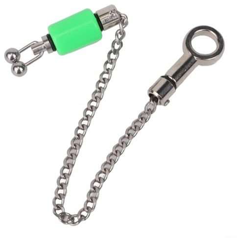 Carp Fishing Hanger Bobbins Stainless Steel Bite Alarm Indicator with Reinforced Wire Clips Color Options Lightweight Design 22cm Length 19g for(Green)