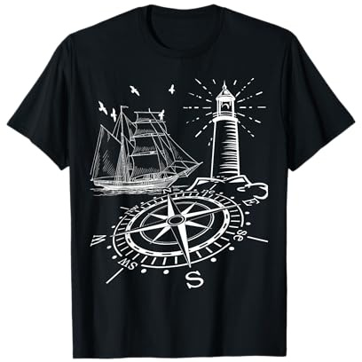 Boussole de Bateau à Voile - Phare Maritime - Idée Cadeau T-Shirt
