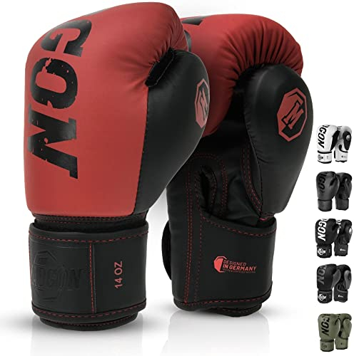 MADGON Premium Boxhandschuhe aus bestem Material für Lange Haltbarkeit, Männer und Frauen Kickboxhandschuhe für Kampfsport, MMA, Sparring, Muay Thai und Boxen 10 12 14 16 oz inkl Beutel