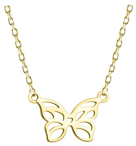 SOFIA MILANI - Damen Halskette 925 Silber - vergoldet/golden - Schmetterling Anhänger - N0573