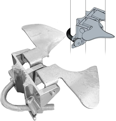 1-3/8 x 2-3/8 Chain Link Fence Butterfly Gate Latch, Galvanized Steel Gate Latch, with 1-3/8 Gate Frame & 2-3/8 Gate Post, U-Bolt & Nuts Included