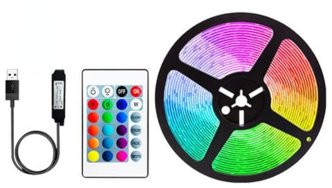 anso Tira de luces LED de 100 pies y 50 pies para habitación, TV, PC, cinta de luz trasera, 5050 RGB, Bluetooth, aplicación USB (juego USB de 2 m/6.6 pies)