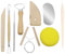 9 Stück TöPferwerkzeug Set,Modellierwerkzeug Set,Modellier-Werkzeug Set,Holz Keramik Ton Werkzeuge Set Keramik Schnitzen Werkzeug FüR Modellbau Schnitzarbeiten Kerzenherstellung(natural silver)