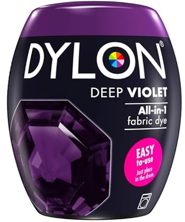 350g Machine Fabric Dye | All-in-1 Machine Dye Pod Fabric Wash for Coloring Clothes, Bed Sheets | Arts & Crafts, Textile, Home Decor, Intense Black (Deep Violet, 350 Gram)