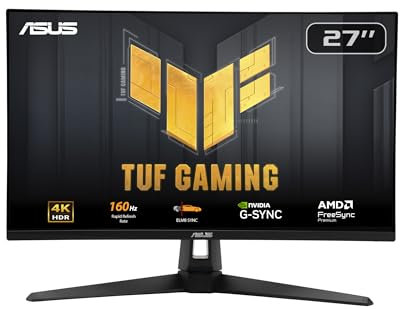 ASUS Moniteur de Jeu TUF Gaming VG27UQ1A - 27 Pouces 4K, HDR, 160Hz, ELMB Sync, Temps de réponse 1ms, 95% DCI-P3, DisplayWidget Center, AMD FreeSync™ Premium, NVIDIA Compatible