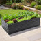 Thanaddo Hochbeet Metall Pflanzbeet, rechteckig Gemüsebeet aus verzinktem Stahl, Gartenbeet Pflanzkasten Pflanzkasten Blumenkasten für Garten & Terrasse, 220x117x64cm, Anthrazit
