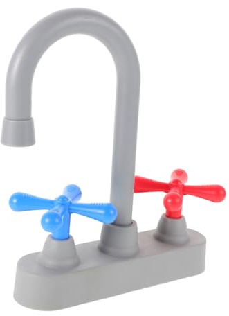 Milisten Kitchen Sink Toy Faucet Portable Pretend Play Accessory for Kids Realistic Plastic Faucet with Rounded Edges Safe for Indoor Outdoor Role-Playing Games