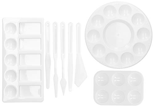 Haofy Raschietto per Tavolozza in Plastica, Set di Pulizia Facile per Kit da Disegno Ad Acquerello, Ideale per Pittori Professionisti, Spatola per Pittura da 8 Pezzi per Progetti Artigianali