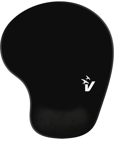 Tappetino Mouse Pad MP-02N Nero con Poggiapolso, Mouse Pad Ergonomico con Memory Foam, Tocco Morbido e Impermeabile, Supporto per Computer, Ufficio, Base di Gomma Antiscivolo