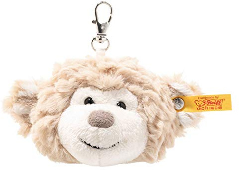Steiff 112546 - Original Plüschtier Anhänger Bingo AFFE, Soft Cuddly Friends Kuscheltier ca. 7 cm, Markenplüsch mit Knopf im Ohr, Schmusefreund für Babys von Geburt an, beige