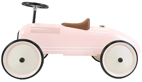 Bandits & Angels Metall Rutschauto Oldtimer Retro Rosa ab 1 Jahr für Jungen und Mädchen – Laufauto für Kinder Retro Pink – für drinnen und draußen