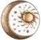 Generisch MF Metall Wandrelief 'Sonne, Mond und Sterne' in antik bronzefarbener Optik, Durchmesser 71 cm