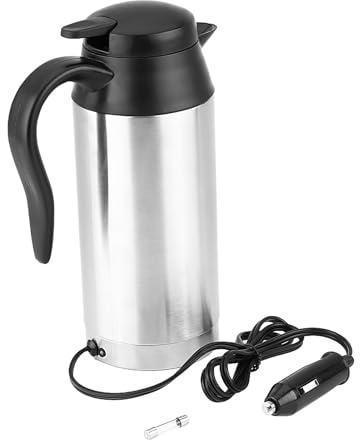 750ml 12V Rostfritt Stål Elektrisk Resevattenkokare - Biluppvärmning för Varmvatten på