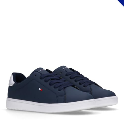 Tommy Hilfiger, Zapatilla de Deporte Plana, con Cordones, Jack, BLU/Blanco, 38