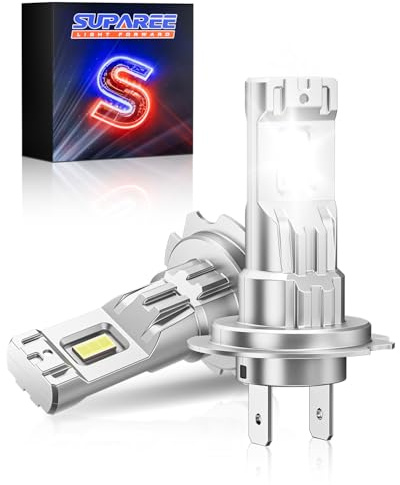 SUPAREE LED H7 Canbus Error Free H7 LED Headlight Bulb H7 Bulb 12V 32000LM 800% Fanless 1:1 Mini Size Conversion Kit for Car Hi/Lo Beam IP68 Waterproof Plug and Play 2Pcs