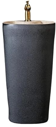 Lavandino su piedistallo Lavandino da bagno con piedistallo Home Garden, lavabo in ceramica indipendente rubinetto e kit di scarico