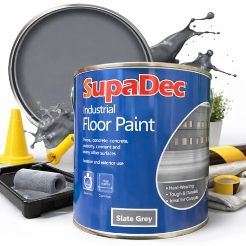 Industrial Floor Paint 1L Slate Grey | Ideal for Garages, Warehouses & Concrete Floors | Fast Drying Interior & Exterior Paint for Concrete & Masonry