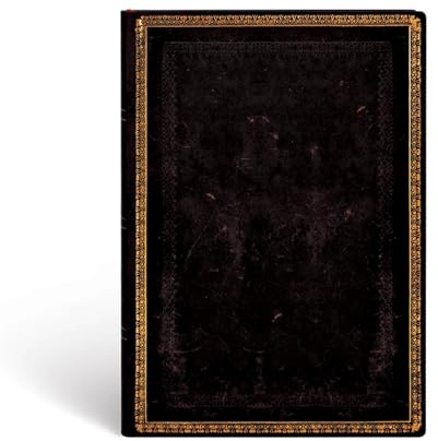 Paperblanks - Faux Leder schwarzes Marokkoleder - Notizbuch Midi Flexi Liniert - 176 Seiten, Midi (180 x 130)