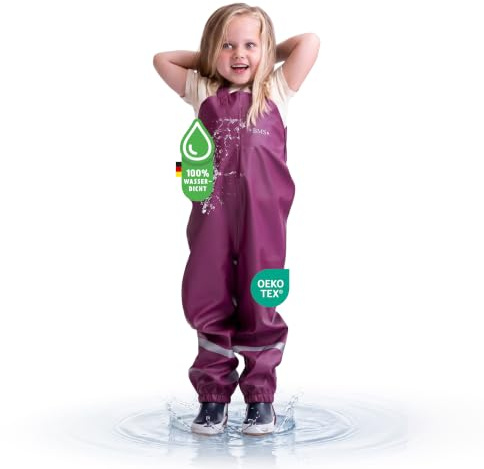 BMS Kinder Regenhose Softskin Buddellatzhose OekoTex Purple-74