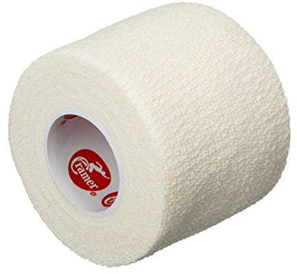 Cramer Eco-Flex Self-Stick Stretch Tape, Cohesive Tape, Flexible Elastic Sports Tape, Athletic Training Room Supplies, Easy Tear & Self-Adherent Bandage Wrap, Single 5 Yard Roll, White