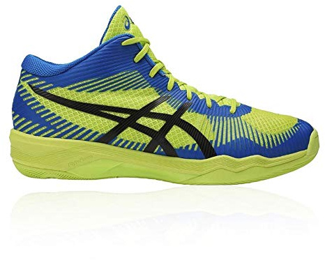 Asics Homme Volley Elite FF MT Chaussures de Volleyball, Multicolore (Energy Green/Directoire Blue/Black 7743), 44 EU
