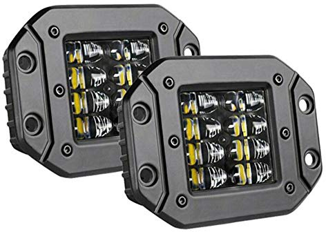40W Flush Mount LED Work Light Bar 12V / 24V Spot Beam LED Pods Driving Fog ljus IP68 Vattentät LED Arbetslampa för Car Truck 5 Inch,2pcs