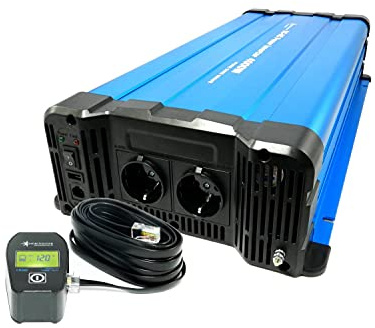 SOLARTRONICS FS4000DR Spannungswandler 24V 230V 4000 Watt - Reiner Sinus Wechselrichter 24V auf 230V für Wohnwagen & Wohnmobil - 8000W Spitzenleistung - mit Schuko, USB Anschluss & Fernbedienung