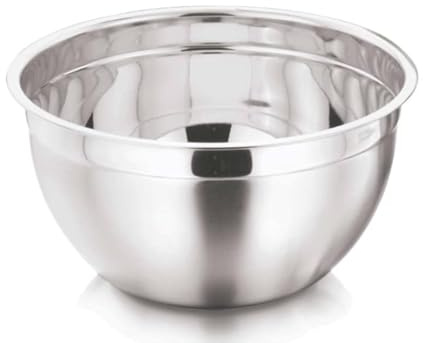 Tredoni Ciotola di Miscelazione Profonda Professionale in Acciaio Inossidabile da 22cm, Ciotola da Cottura/Forno in Inox Resistente alla Ruggine Multiuso (22 cm // 2,8 litri)