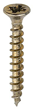 4.0x30 mm Professional Woodscrews - Double Countersunk - Gold - Yellow, 4x30 mm, Set of 20-50 - 100 Pieces