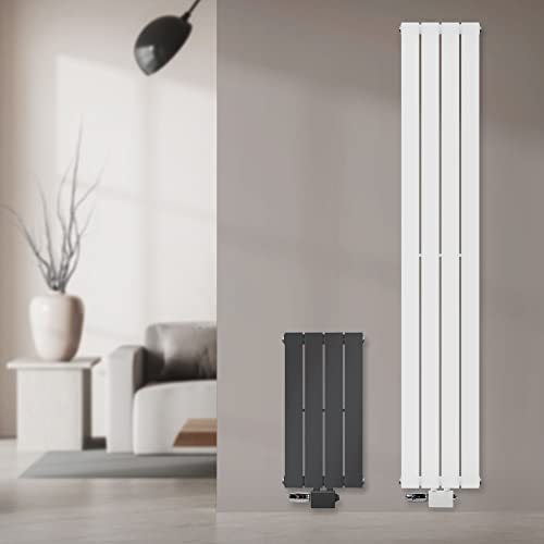 ML-Design Enskikts Panelkylare 300 x 600 mm Vit med Universal Mittmontering och Värmemontering Kit Modern Värmeelement Värmeinredning Badrum Värme Värme