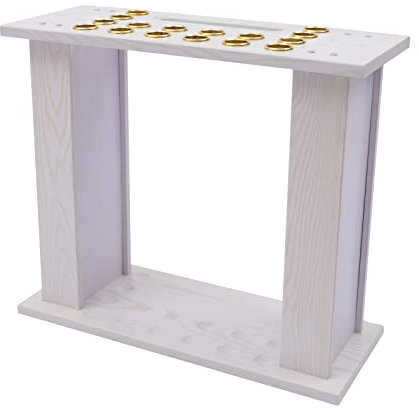 GramStudio Queueständer, 60 * 24 * 53,4 cm Pool-Stick-Halter Queue Halter Pool Queue Billard Zubehör für 16 Cues Billard, Bodenmontage, Weiß