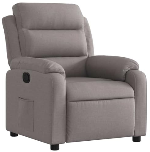 vidaXL Poltrona Reclinabile in Tessuto Tortora, Poltrona reclinabile, Poltrona elettrica, Poltrona Singola, Poltrona reclinante, Poltrona
