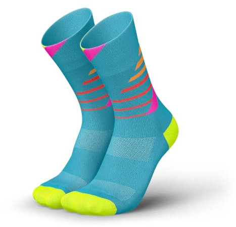 INCYLENCE Laufsocken für Damen und Herren mit leichter Kompression,1 Paar (DE/NL/SE/PL, Numerisch, 39, 42, Regular, Regular, Ladders Blue Pink)