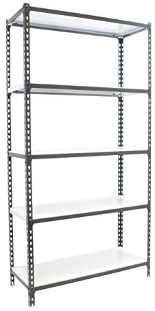 PROREGAL Schwerlastregal Big Metal Shark | HxBxT 200x100x40cm | Fachlast 180kg | Anthrazit-Weiß | Regal Standregal Aufbewahrungsregal