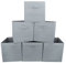 EZOWare 6er-set Aufbewahrungskörben, Behälter, faltbare Würfelboxen aus Stoff für Kinderspielzeug, Kinderzimmer-Organizer, Schrank, Zuhause – 33x37x33cm -Grau