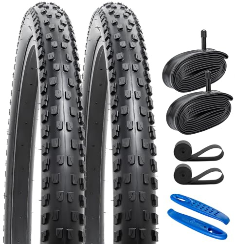 YunSCM 2-Pack 29 Folding Bike Tyres 29x2.10 Tires 54-622 Compatible with 29x2.0 29x2.10 29x2.125 MTB/Mountain Bike Bicycle Tyres(W-2115)