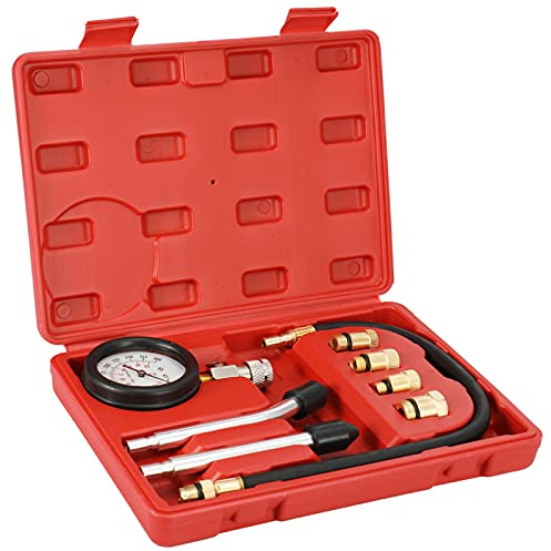 ACAGALA 8PCS Benzinmotor Compression Tester Zylinderkompression Gasmotor Set Automotive Tool Gauge für PKW & LKW